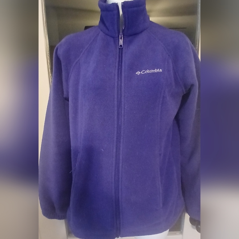 WOMEN'S Columbia Purple Full Zip Fleece Jacket Sz S.